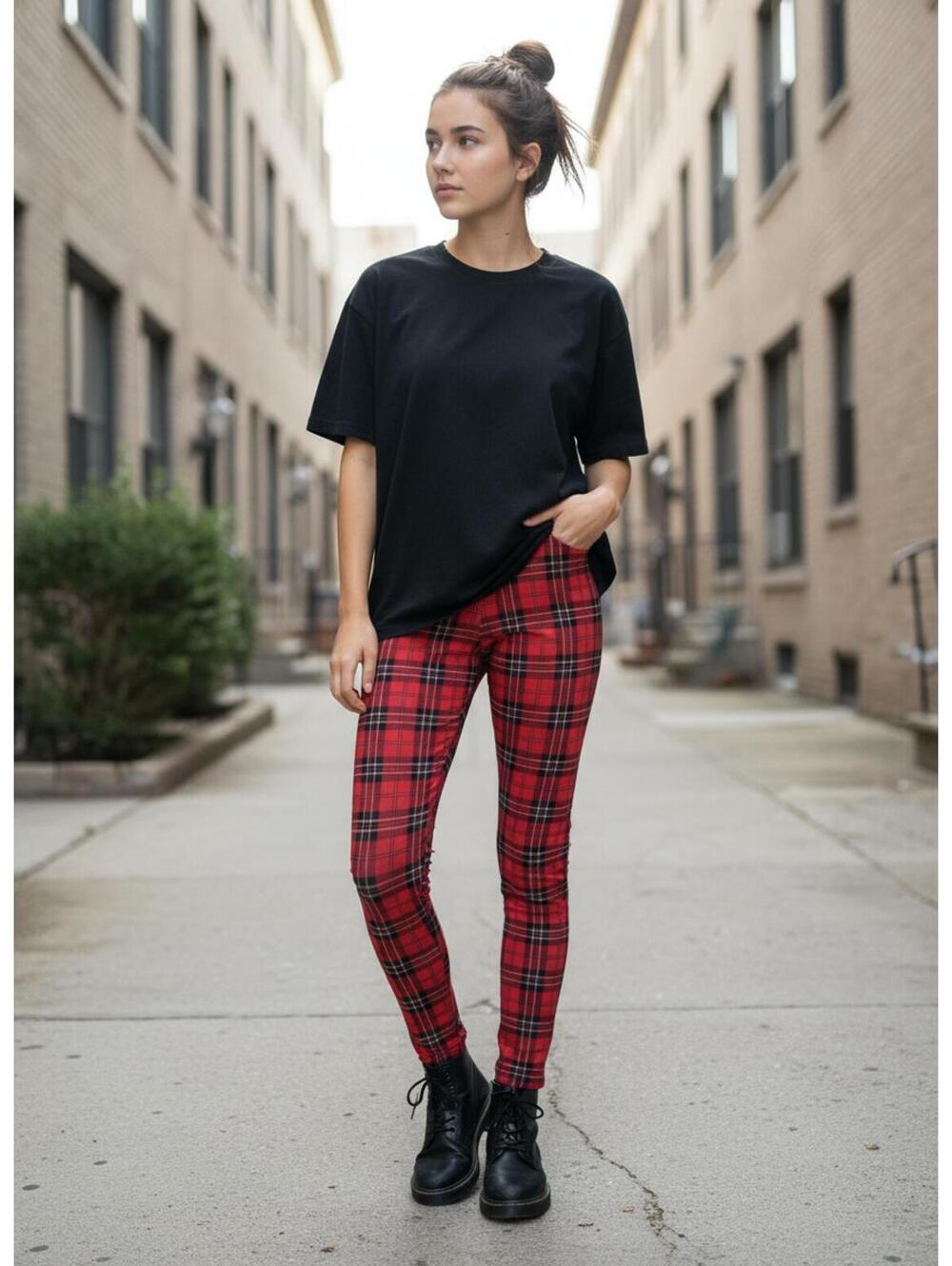 NWOT Anthro Sanctuary Plaid Runway Leggings S